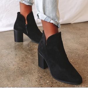 Lulu’s Black Suede Ankle Booties